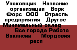 Упаковщик › Название организации ­ Ворк Форс, ООО › Отрасль предприятия ­ Другое › Минимальный оклад ­ 24 000 - Все города Работа » Вакансии   . Мордовия респ.